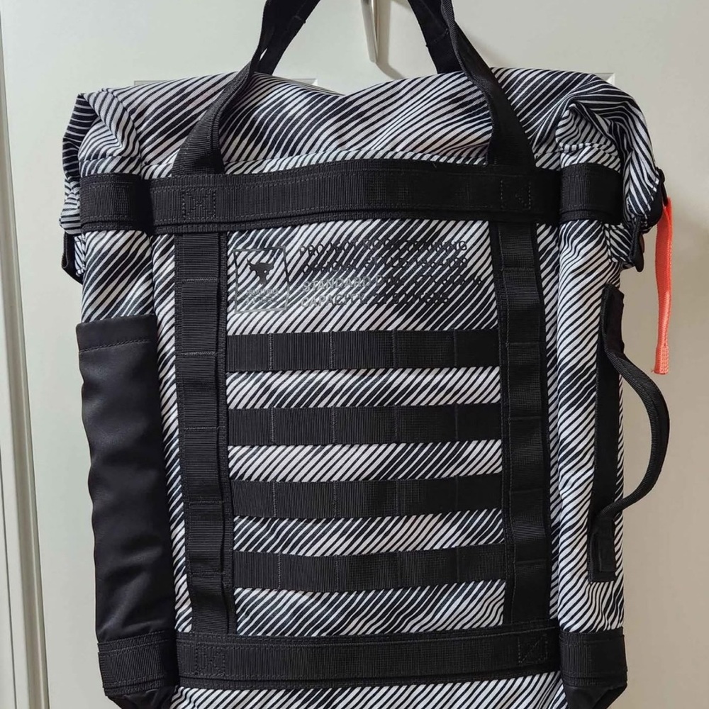 Under Armour Black and White Striped Backpack